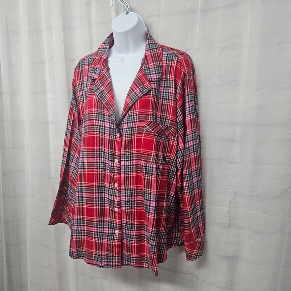 NWT Victoria Secrets Red Pink Plaid Pajama Set Lounge XXL - Picture 4 of 12